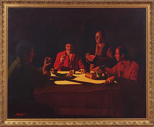 Carlo Monzani - La cena in Emmaus - olio su tela, cm. 120 x 150  -fotografia di Luigi Cernuschi