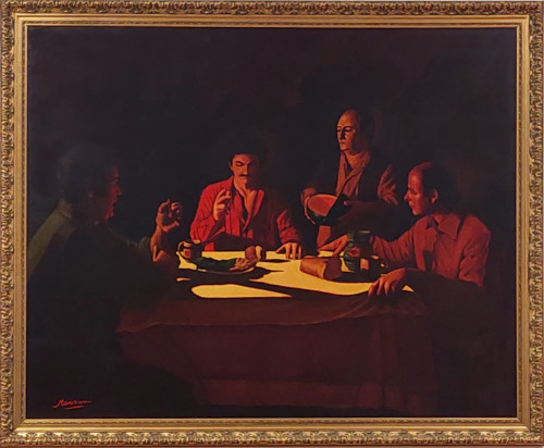 Carlo Monzani - La cena in Emmaus - olio su tela, cm. 120 x 150  -fotografia di Luigi Cernuschi