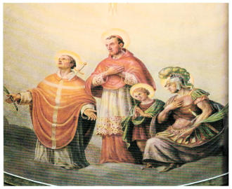 S. Aquilino, S. Carlo, S. Celso, S. Nazzario rappresentati dal Miolato