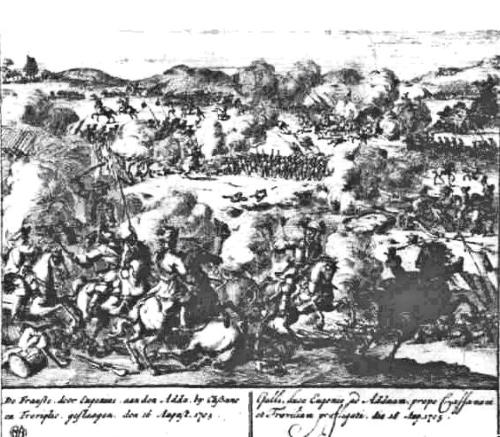 Stampa della battaglia di Cassano del 1705
