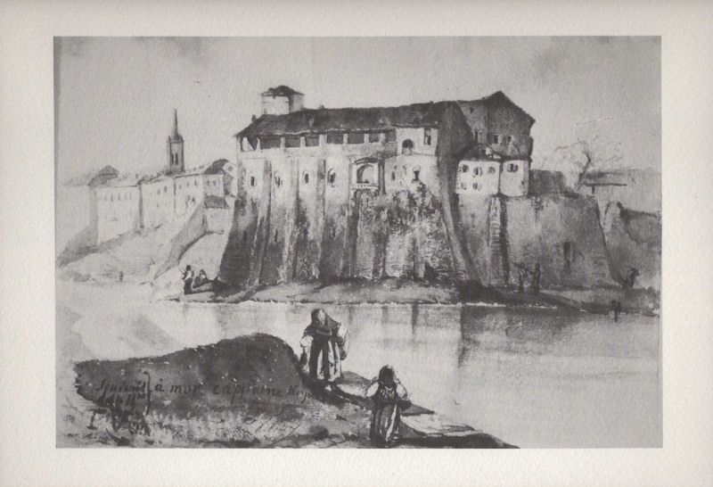 La Rocca  di Cassano d'Adda, acquarello del 1859 (collezione privata)