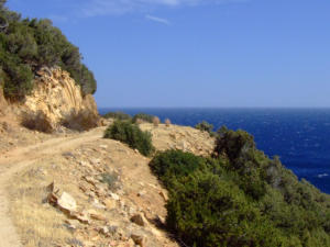 Vista dalla strada panoramica verso Villasimius