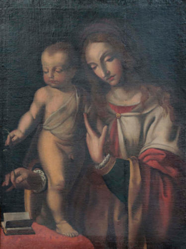 Madonna con il Bambino - Olio su tela cm 55 X 74