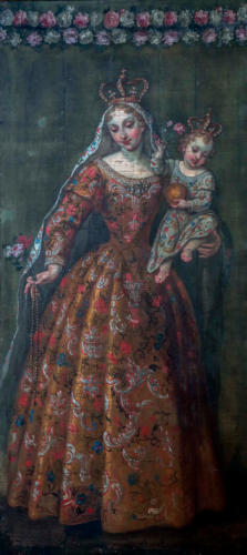 Madonna del Rosario - Olio su tela cam 101 X 238