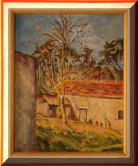 Particolare del quadro di Cezanne "Cortile di fattoria"